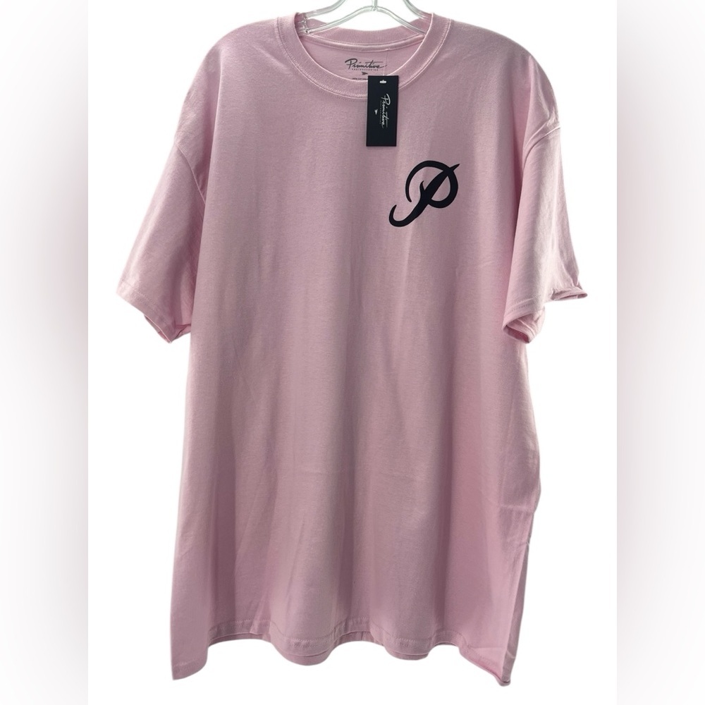 NWT Primitive Skateboarding Pink Graphic Logo Short Sleeve T-shirt